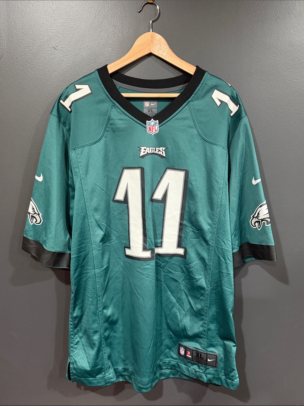 Nike Green Philadelphia Eagles #11 Men's Jersey Wentz XL
